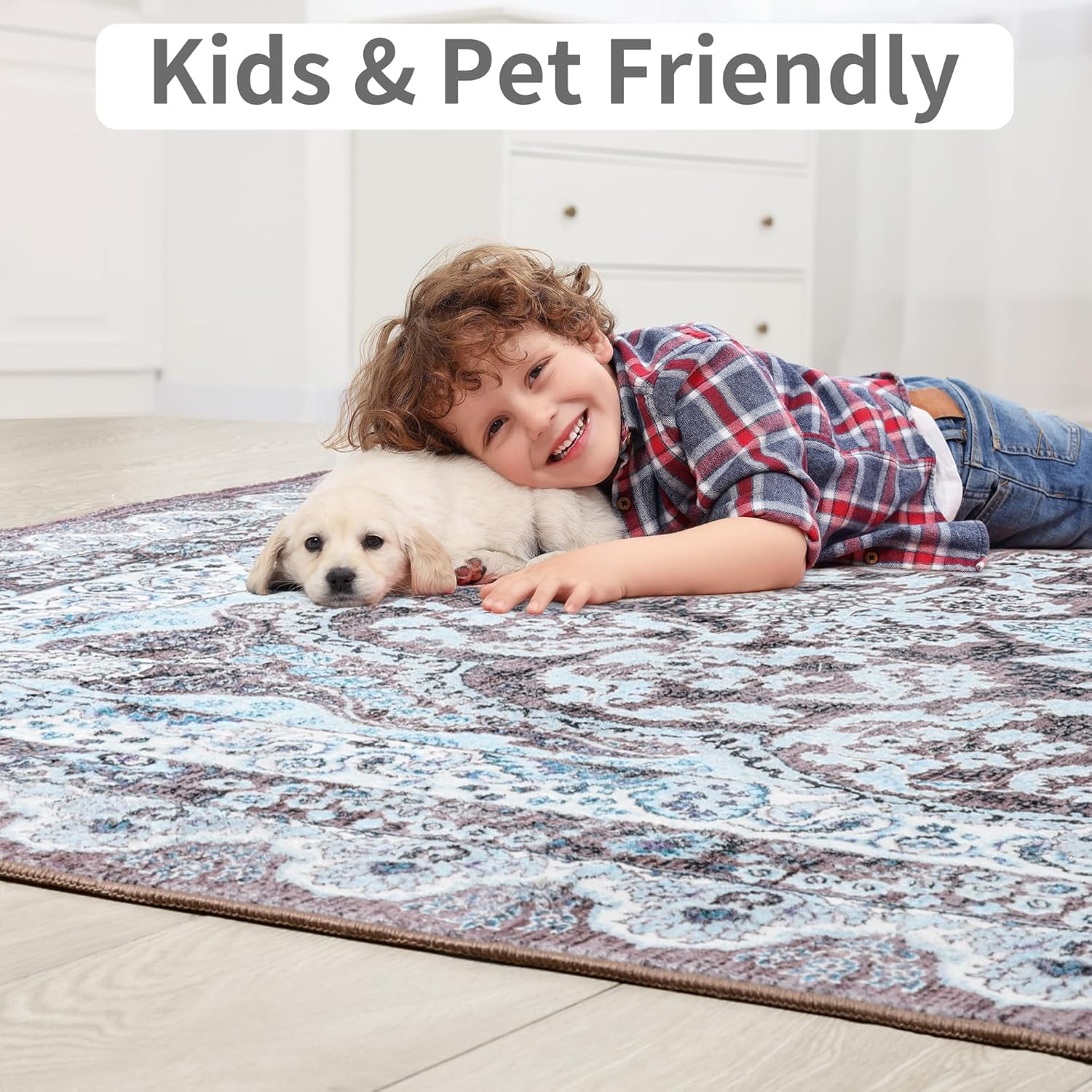 Noahas 2x3 Indoor Outdoor Door Mat - Machine Washable Non-Slip Entrance Rug with Rubber Backing, Low Pile Washable Carpet for Front Door, Entryway, Home Decor - Brown
