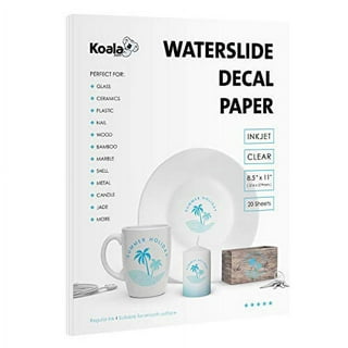 Hayes Paper Co. Waterslide Decal Paper Inkjet White - Decal Paper for Inkjet Printer - A4 Size 8.25 x 11.75 inch Water Transfer Paper, 20 Sheets, Size