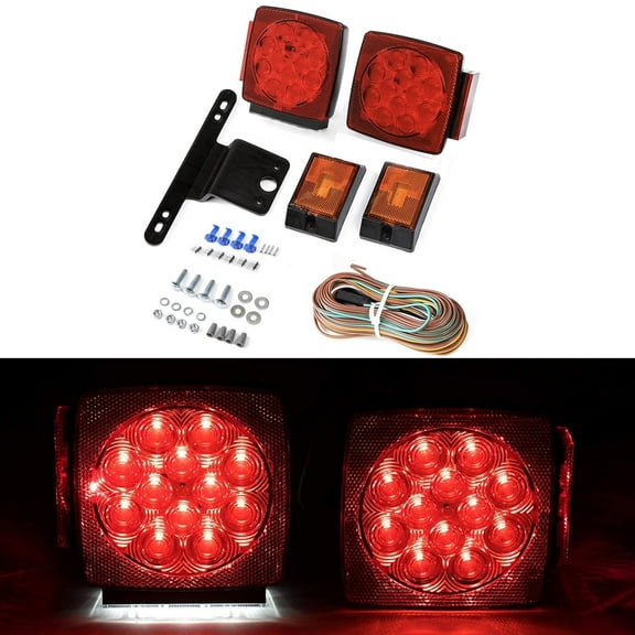 CZC AUTO LED Submersible Trailer Light Kit Dot Certified fits Boat for Under 80 Inch Trailer 12V