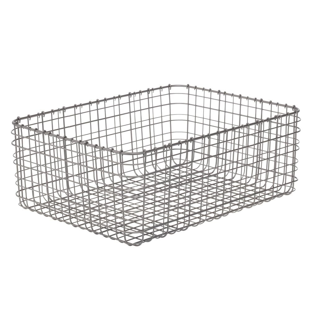 MDesign Modern Farmhouse Deep Metal Wire Storage Organizer Bin Basket With For 