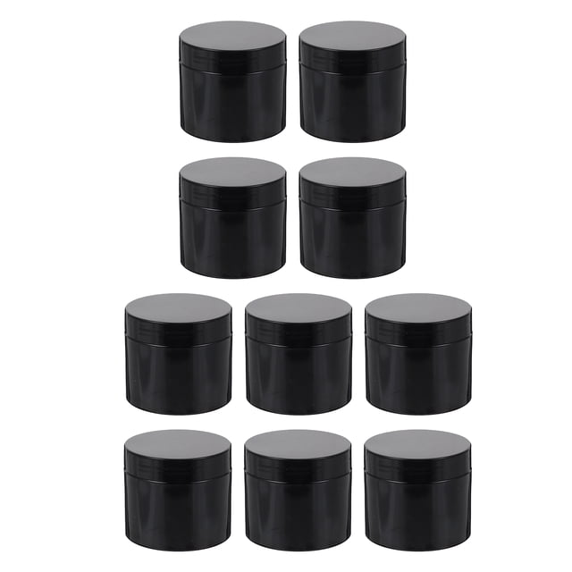 Miangastore 10 Pcs Practical Empty Storage Jars Refillable Tooth Powder Storage Containers (Black)