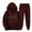 Brown, variant on Men's Tracksuit 2 Piece Hooded Athletic Sweatsuits Casual Running Jogging Sport Suit Sets