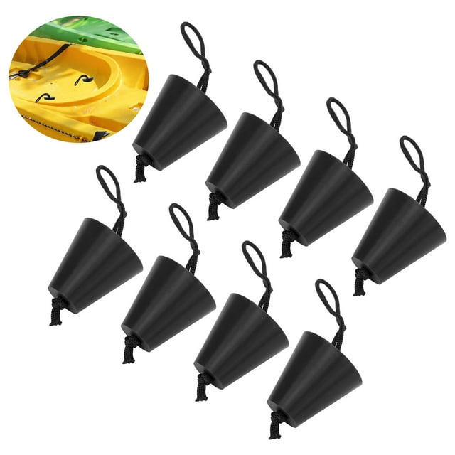 8 Pieces Silicone Kayak Scupper Plug with Lanyard for Canoe - Portable and Durable Drain Hole Stopper