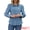 Blue, variant on DARING DIVA Women's Denim Pleated Front Puff Long Sleeve Button Down Shirts S Blue