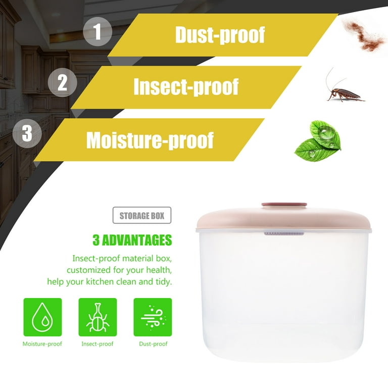 1pc automatic output rice bucket, large capacity grain container, moisture  proof insect proof sealed storage containers, household airtight rice  dispenser, food storage jar, plastic rice storage box, home kitchen  supplies