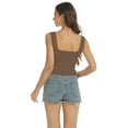 thumbnail image 4 of Womens Ribbed Crop Top 2024 Square Neck Sleeveless Sexy Summer Knit Tops Basic Tank Tops, 4 of 6