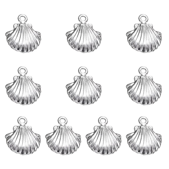 MLINS 20pcs Alloy Seashell Shape Pendant Charms for DIY Jewelry Making Accessories in Assorted Colors