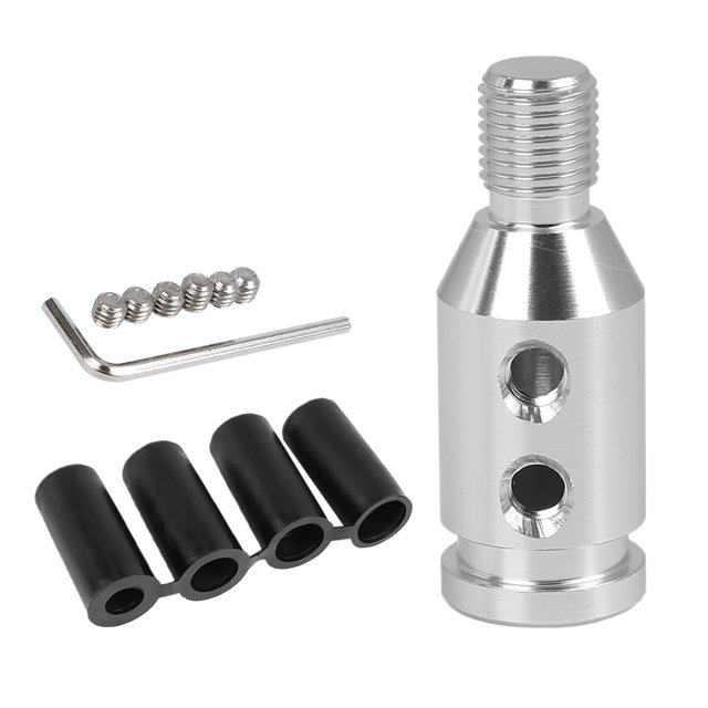 Unique Bargains Kit Adaptador de Perilla de Cambio de Marchas Universal con 4 Mangueras de Goma M12x1.25 Cabezal de Cubierta de Palanca de Metal