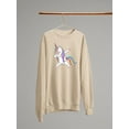 thumbnail image 3 of Colorful Dabbing Unicorn Sweatshirt Women -Image by Shutterstock, Female Small, 3 of 4