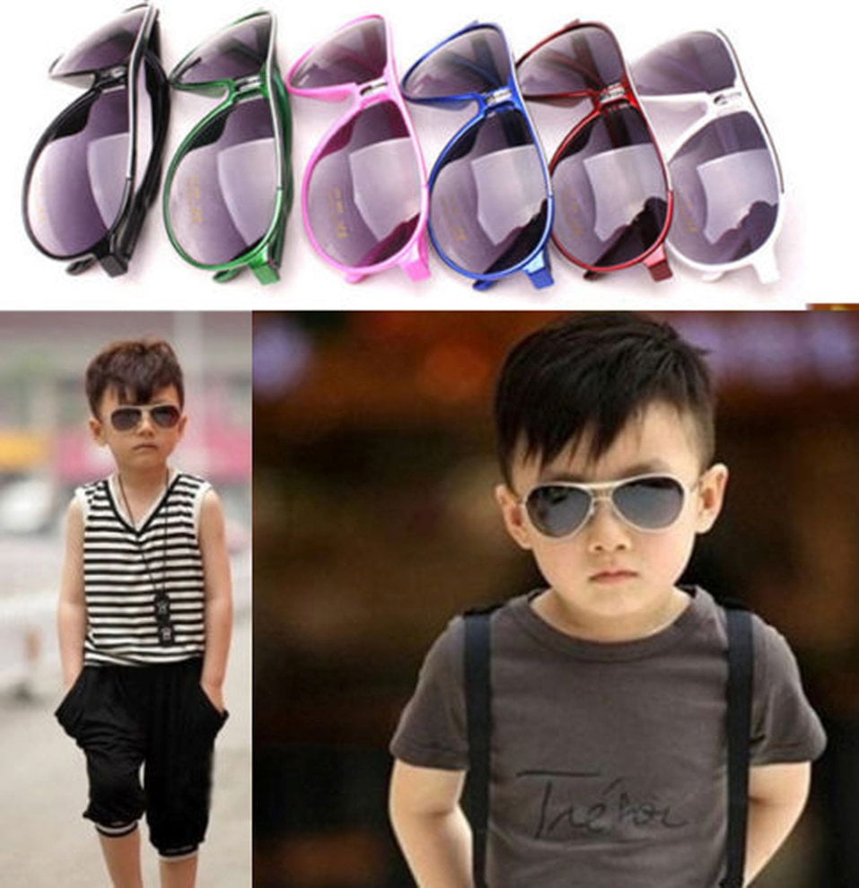 FHJZXDGHNXFGH Fashionable Design Child Cool Children Boys Girls Kids Plastic Frame Sunglasses Goggles Eyewear Eye Protect Easy Match