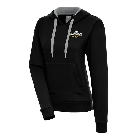 Women's Antigua Black San Francisco Dons Victory Pullover Hoodie