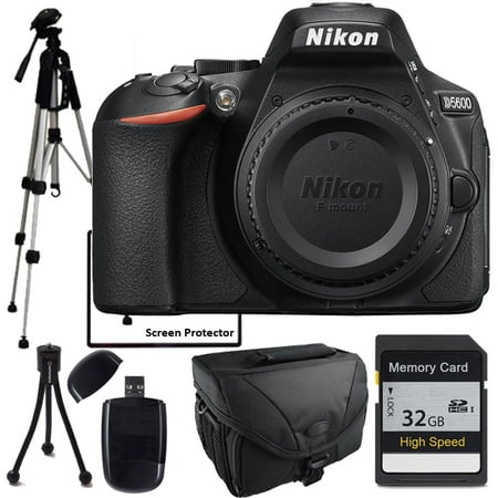 Nikon D5600 Camera with 32GB SDHC SD High Speed Class 10 memory card, camera case, Fulll size tripod, SD card reader, starter
