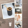 thumbnail image 6 of Black Toothpaste and Toothbrush Holder Padang with Bamboo Top - Chic Bathroom Organizer, 6 of 8
