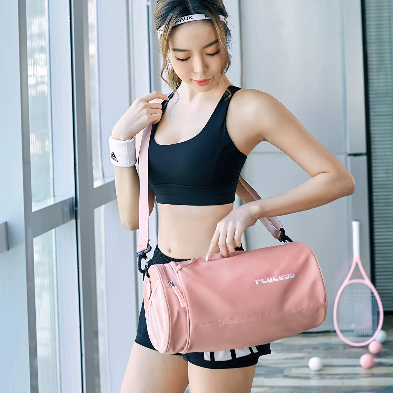 Small Sports Gym Bag for Women with Wet Pocket Waterproof, Workout