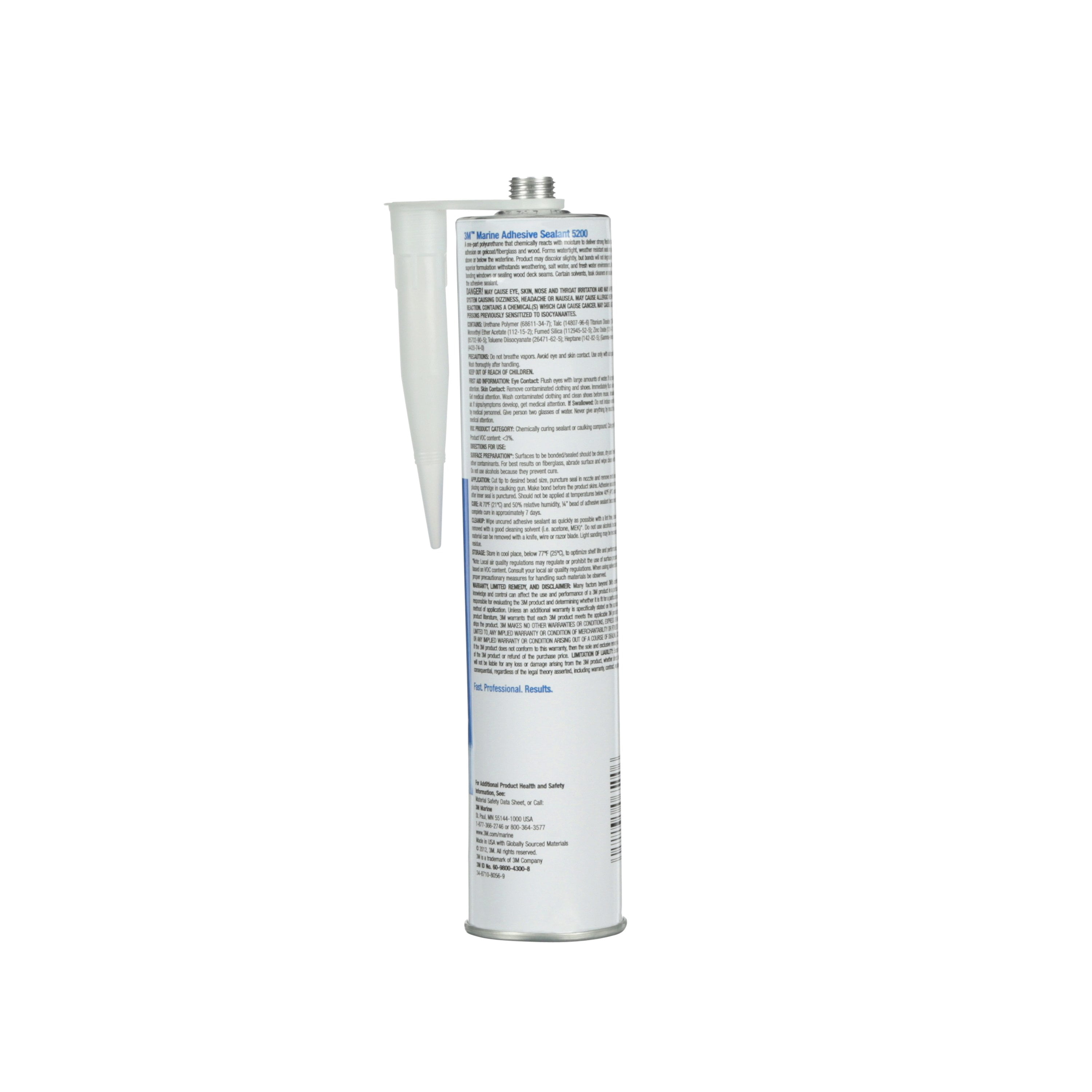 (2 pack) 3M Marine Adhesive Sealant Cartridge, Permanent Bonding Sealing Waterproof Repair, White, 10 fl oz