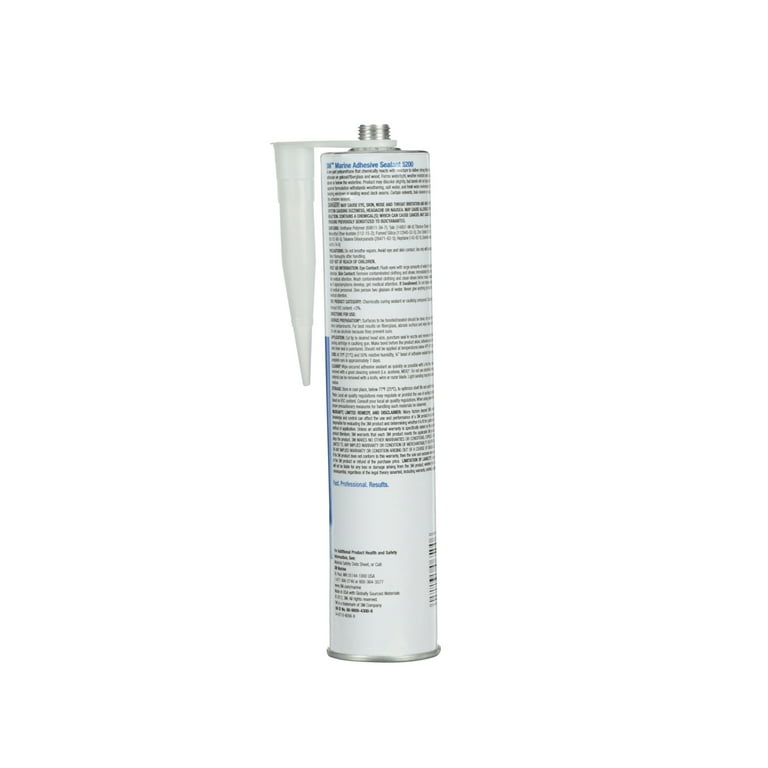 3M Marine Adhesive Sealant Cartridge, Permanent Bonding Sealing Waterproof Repair, White, 10 fl oz