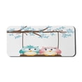 thumbnail image 1 of Cartoon Computer Mouse Pad, 2 Owls in Love on a Swing Blossoming Tree Branch Spring Romance, Rectangle Non-Slip Rubber Mousepad X-Large, 35" x 15" Gaming Size, Pale Pink Pale Blue, by Ambesonne, 1 of 2