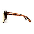 thumbnail image 4 of Lunettes de Soleil Mode Géométriques Plates pour Femmes, Marron Tortue, 4 of 4