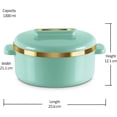 thumbnail image 3 of Casserole Set Curve Inner Stainless Steel Casserole Set of 3 (1300 ml) Ivory Easy to Carry | Easy to Store | Chapati | Roti | Curd Maker Pack Of 1 (Light Green), 3 of 6