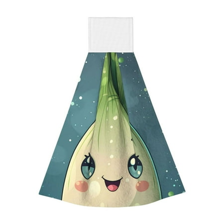 

Zufioo Adorable Kawaii Fennel Character Print Coral Fleece Velcro Hand Towel Hangable Absorbent Hand Towel Suitable for Kitchen Bathroom Household Items
