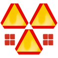 thumbnail image 2 of 3pcs Transportation Slow Moving Vehicle Safety Sign With Reflective Triangle Sign Vehicle Reflective, 2 of 5