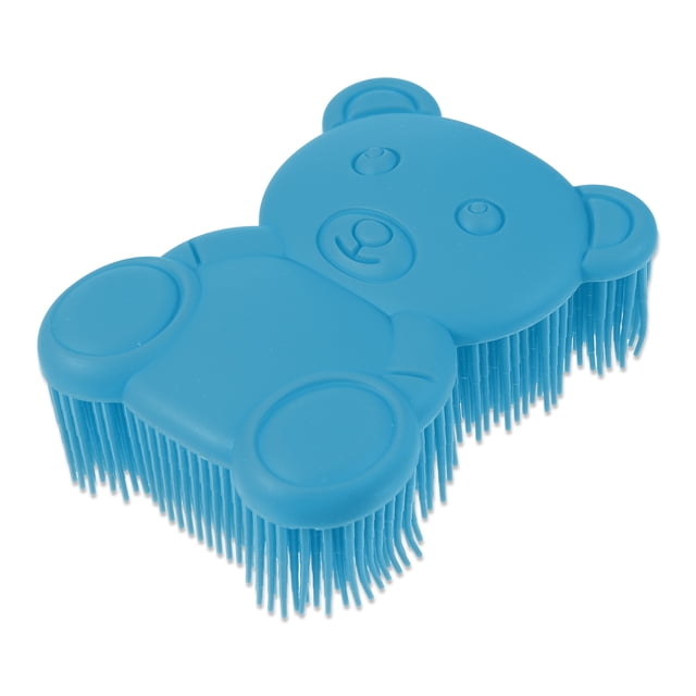 Cepillo de Cuerpo de Silicona Suave Unique Bargains, Cepillos Sensoriales, Esponja de Silicona, Cepillo para Baño de Mascotas, Cepillo de Baño, Cepillo de Champú, Azul Lago