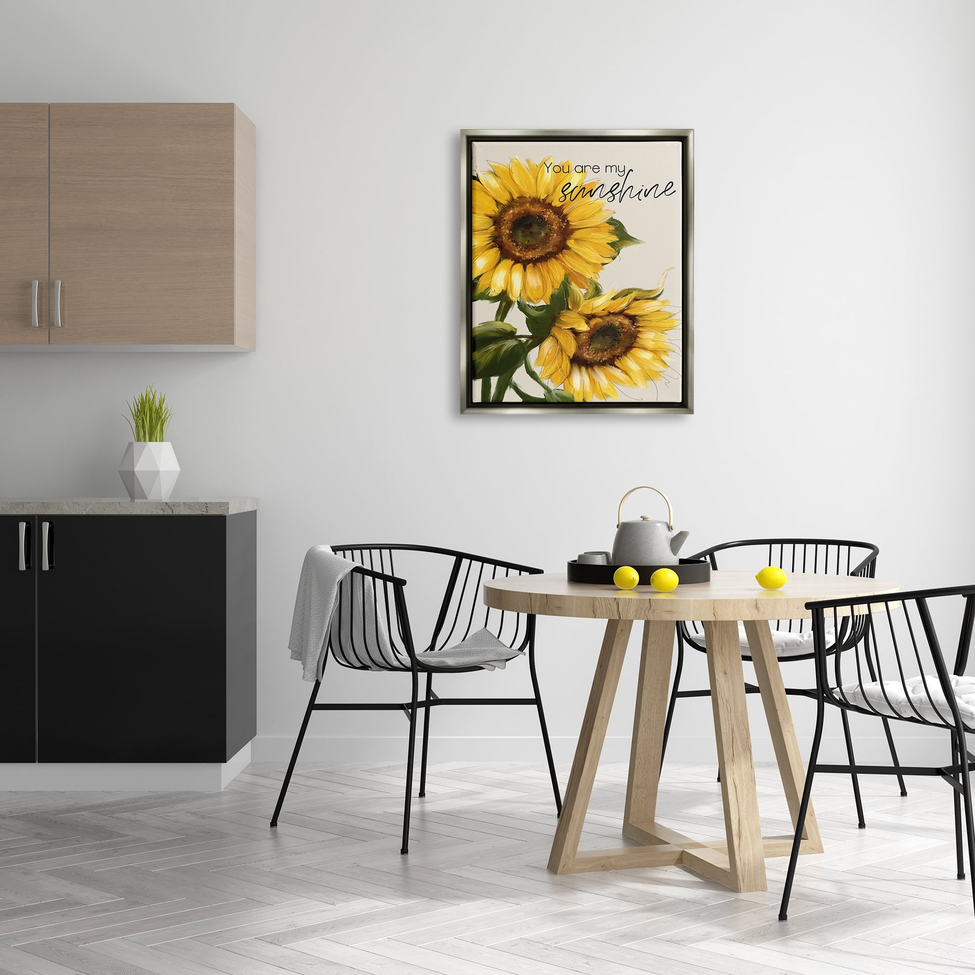 Stupell Industries You Are My Sunshine Vivid Sunflower Blossoms Graphic Art Luster Gray Floating Framed Canvas Print Wall Art, Design by Conrad Knutsen