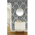 thumbnail image 2 of NextWall  Black Damask Peel and Stick Removable Wallpaper - 20.5 in. W x 18 ft. L, 2 of 9