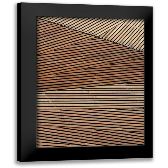 Brown, Denise 12x14 Black Modern Framed Museum Art Print Titled - Geometric Wood Panel 2