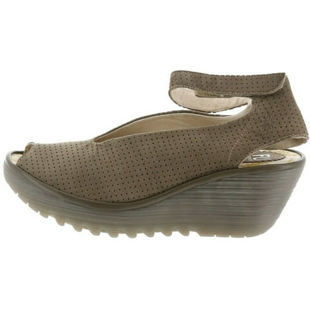 FLY London - FLY London Leather Wedge Sandals Yala Perf A305113 ...