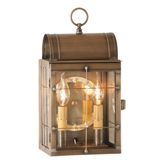 Irvins Country Tinware Toll House Wall Lantern Weathered Brass