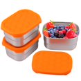 thumbnail image 3 of 3Pcs Food Storage with Silicone Lid 8oz Food Storage Box Leakproof Snack Bento Box Reusable 304 Stainless Steel Food Storage Containers Portable Salad Bento Box, 3 of 9