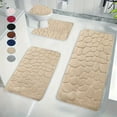 thumbnail image 1 of Vaidha Bathroom Rug Set Of 4Memory Foam Bath Mat Toilet Mat Soft Absorbent Thick Rug Non-Slip Backing Universal Machine Washable, 1 of 7