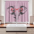 thumbnail image 2 of Ambesonne Hipster Kitchen Curtains, with Funny Glasses, 55"x45", Pale Rose Charcoal Grey, 2 of 3