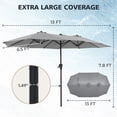 thumbnail image 6 of Amadwell 13FT Large Patio Umbrella, Double Sided Outdoor Rectangular Umbrellas with Fade Resistant Canopy, Gray, 6 of 9