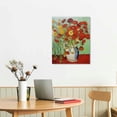 thumbnail image 2 of TIAOTIAOHOU Print simulation texture on canvas painting Vincent Van Gogh Famous Classic Wall Art Red Poppies and Daisies in Vase Wall Ornate Framed, 2 of 4