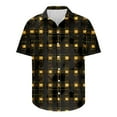 thumbnail image 5 of Njoeus Men's Casual Button-Down Shirts Plaid Printed Club Party Shirt Mens Summer Beach Short Sleeve T-Shirt Tops Lightweight Loose （Available In Big & Tall) 3X 4X 5X Summer Savings Yellow, 5 of 5