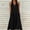 Black, variant on Women Solid Midi Dress V Neck Sleeveless Open Back Spaghetti Strap Summer Vacation Wear