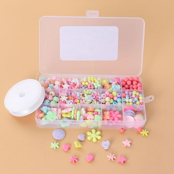 Soimiss 330Pcs Multi Color Acrylic Beads Kit for DIY Bracelet Necklace Crafting
