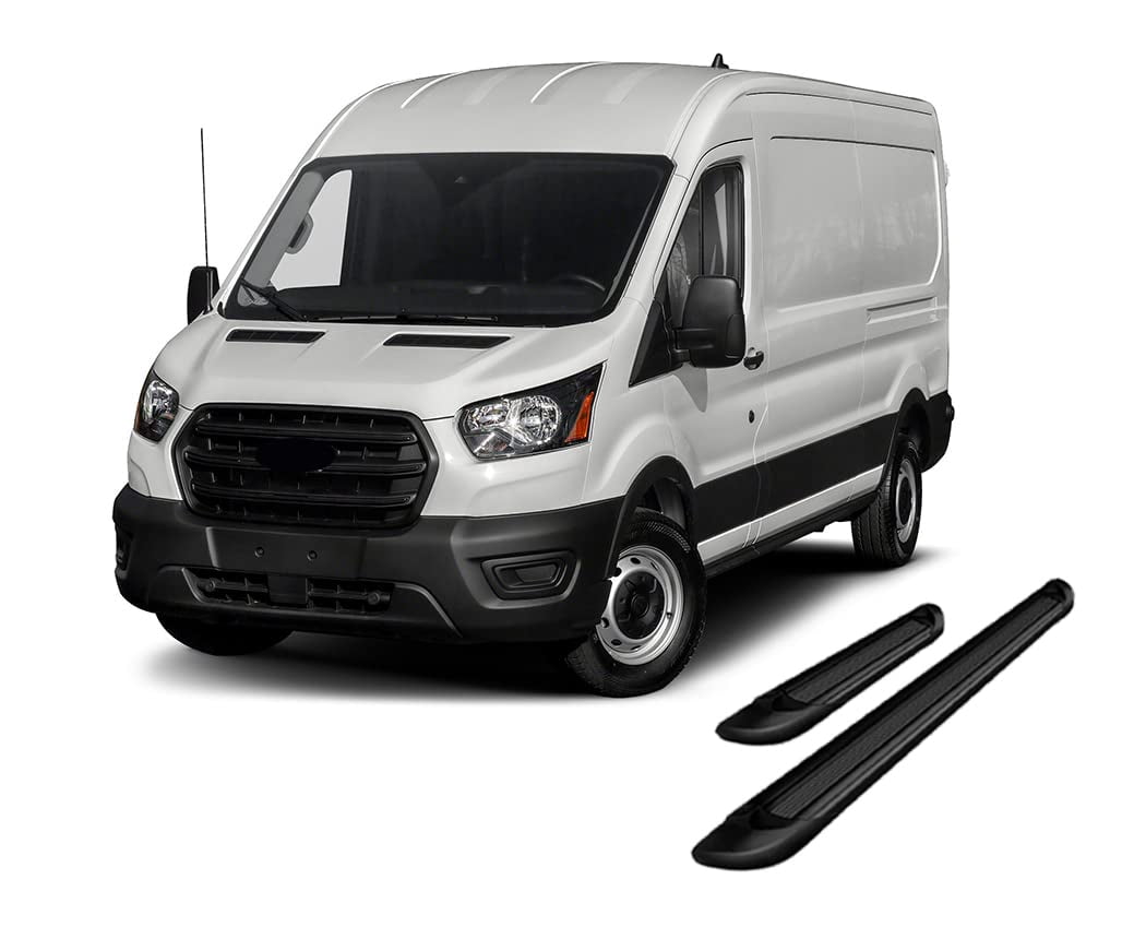 Black Horse Off Road Black Horse Black Aluminum Transporter Running Boards Compatible with 2015-2022 Ford Transit-150