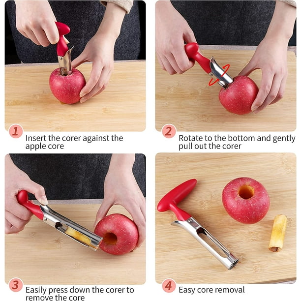 Vide-Pomme Avec Poignée Egronomique en Acier Inoxydable Corer : :  Cuisine et Maison