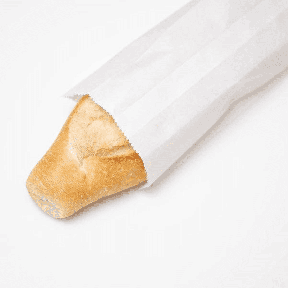 EcoQuality White Paper Long French Bread Bag 5.25x3.25x16 Inch Baguette Storage (50)