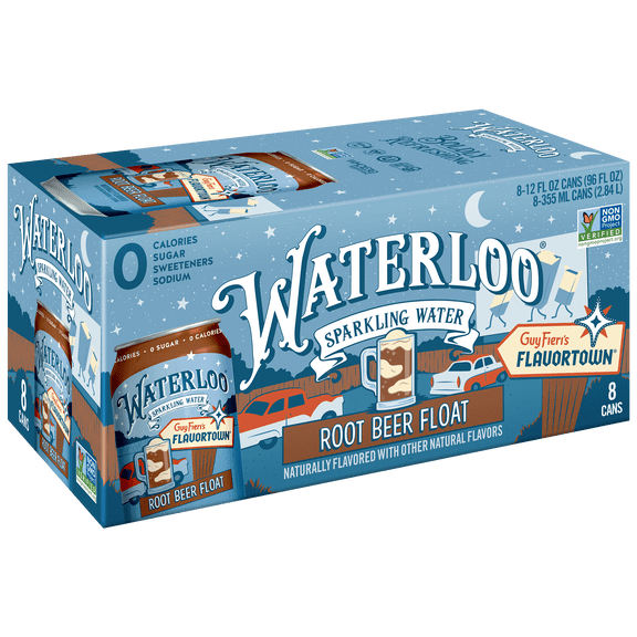 Waterloo Sparkling Water, Root Beer Float, 12 fl oz, 8 Pack Cans