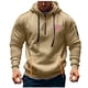 thumbnail image 2 of Sudadera con capucha para hombre, con estampado de bolsillo, media cremallera, cordón ajustable, informal, deportiva, de manga larga, blusa de poliéster, 2 of 5