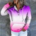 thumbnail image 2 of Kaemgyyd Sweatshirts for Women Loose Gradient Button Long Sleeve Hoodies Casual Trendy Drawstring Pullover with Pockets, 2 of 5