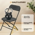 thumbnail image 2 of Matladin 4 Pack Folding Chairs, Portable Plastic Chairs for Outdoor, 350lb Capacity, Black, 2 of 9