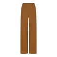 thumbnail image 5 of JGGSPWM High-Waist Pleated Wide Leg Pants for Women Stretchy Casual Trousers Brown S, 5 of 6