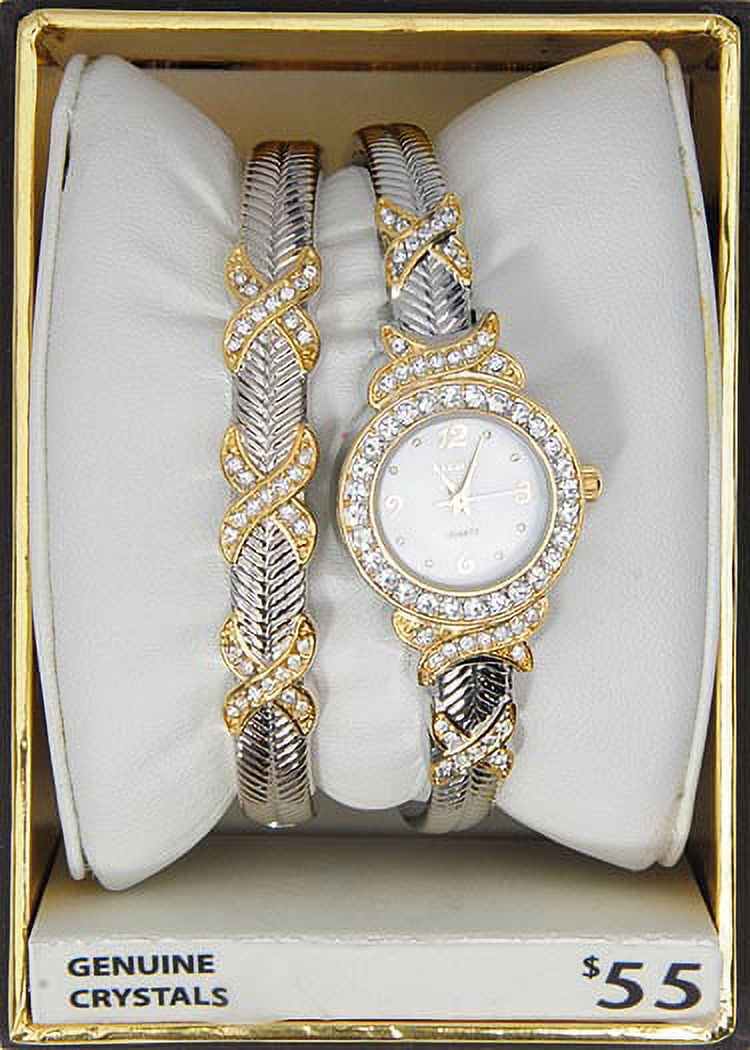 Elgin Women's Quartz Analog Watch with Matching Bracelet, Two-Tone, Water Resistant (EG9026ST)