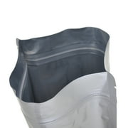 50 Pcs Muka Heat Sealable Silver Foil Stand Up Pouch Bags, Mylar Zip Pouch Bags w/ Notch-5.5 x 7.5 x 3 inch/4 oz