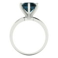 thumbnail image 4 of 3ct round cut natural london blue topaz 18k white gold Bridal Wedding Engagement Promise Anniversary Ring for Women size 7, 4 of 7